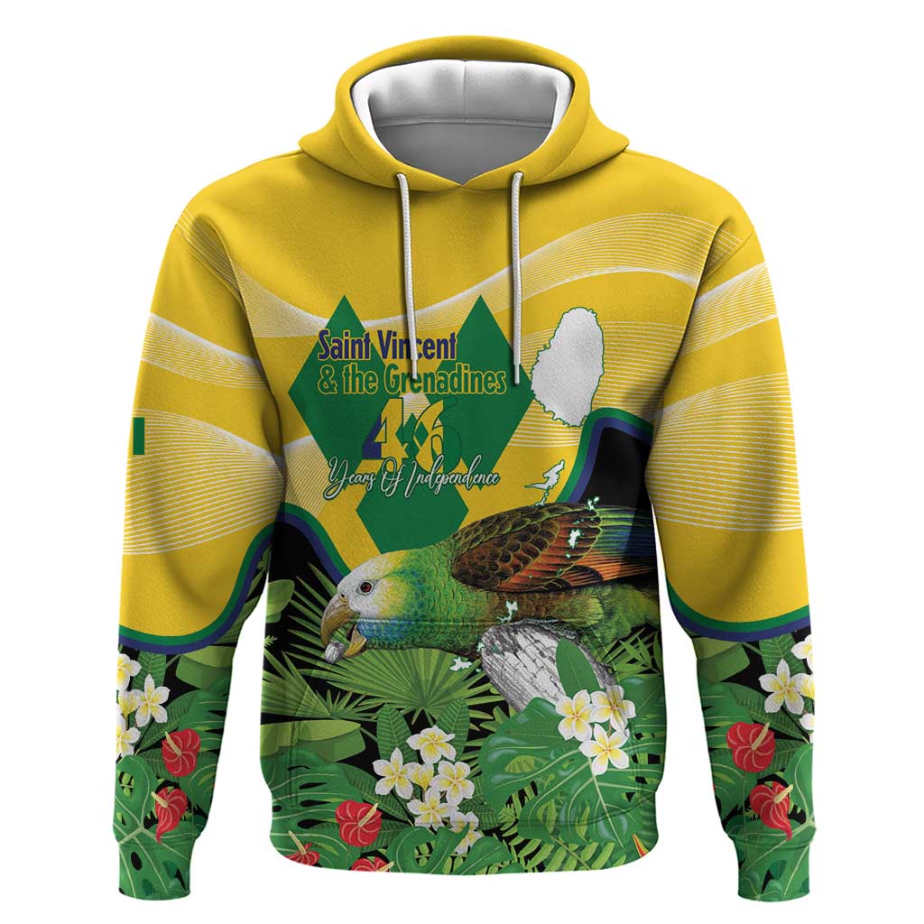 Personalized Saint Vincent and the Grenadines Hoodie Amazona Guildingii 46 Years Of Independence LT14