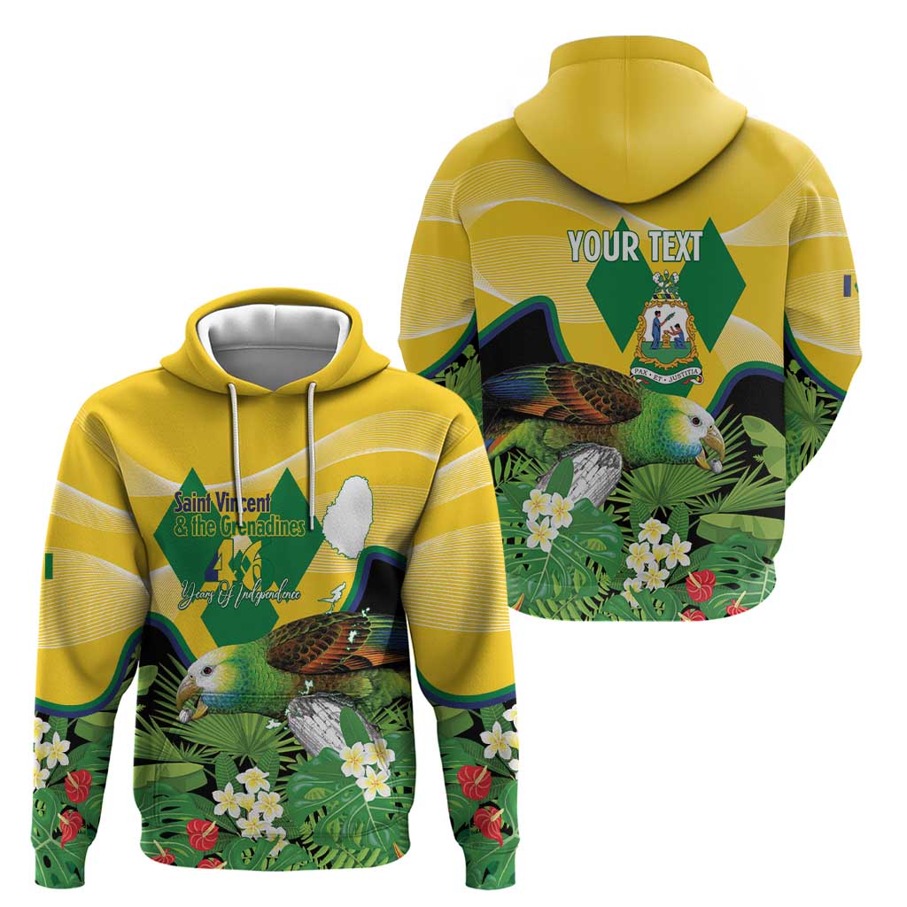 Personalized Saint Vincent and the Grenadines Hoodie Amazona Guildingii 46 Years Of Independence LT14
