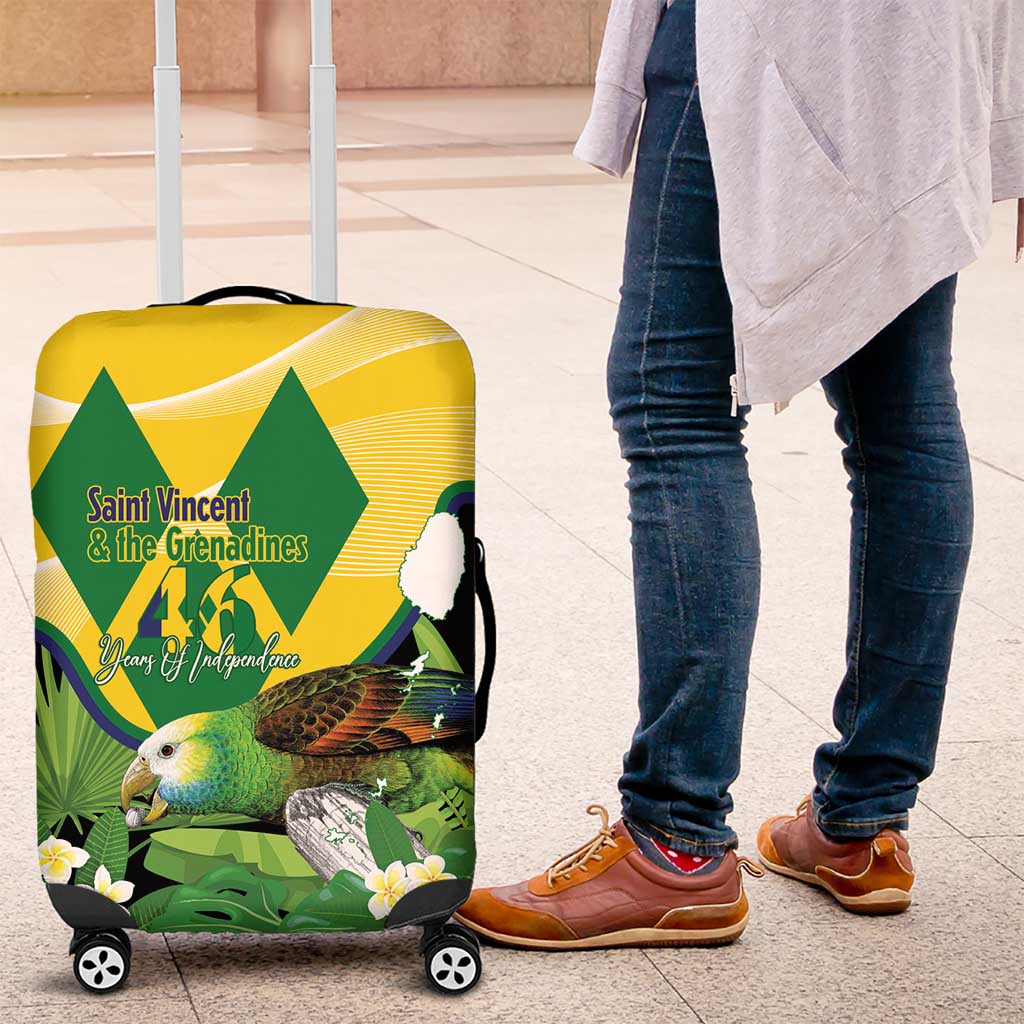 Saint Vincent and the Grenadines Luggage Cover Amazona Guildingii 46 Years Of Independence LT14