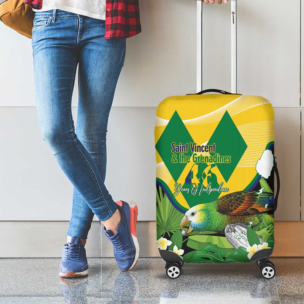 Saint Vincent and the Grenadines Luggage Cover Amazona Guildingii 46 Years Of Independence LT14
