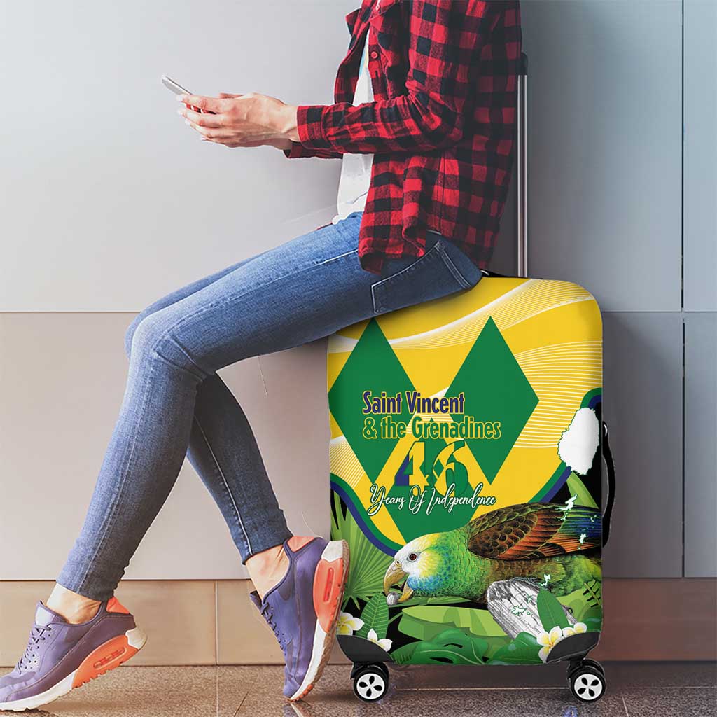 Saint Vincent and the Grenadines Luggage Cover Amazona Guildingii 46 Years Of Independence LT14