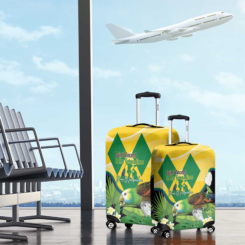 Saint Vincent and the Grenadines Luggage Cover Amazona Guildingii 46 Years Of Independence LT14