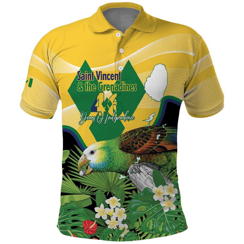 Personalized Saint Vincent and the Grenadines Polo Shirt Amazona Guildingii 46 Years Of Independence LT14