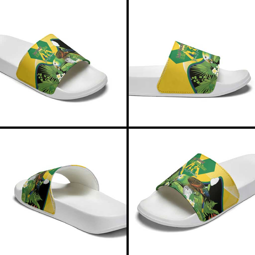 Saint Vincent and the Grenadines Slide Sandals Amazona Guildingii 46 Years Of Independence LT14