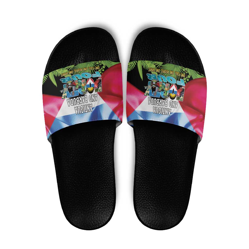 Antigua and Barbuda Independence Day Slide Sandals 44th Anniversary One Flag One People One Spirit LT14
