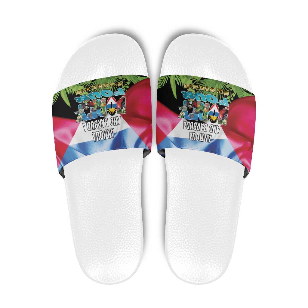 Antigua and Barbuda Independence Day Slide Sandals 44th Anniversary One Flag One People One Spirit LT14