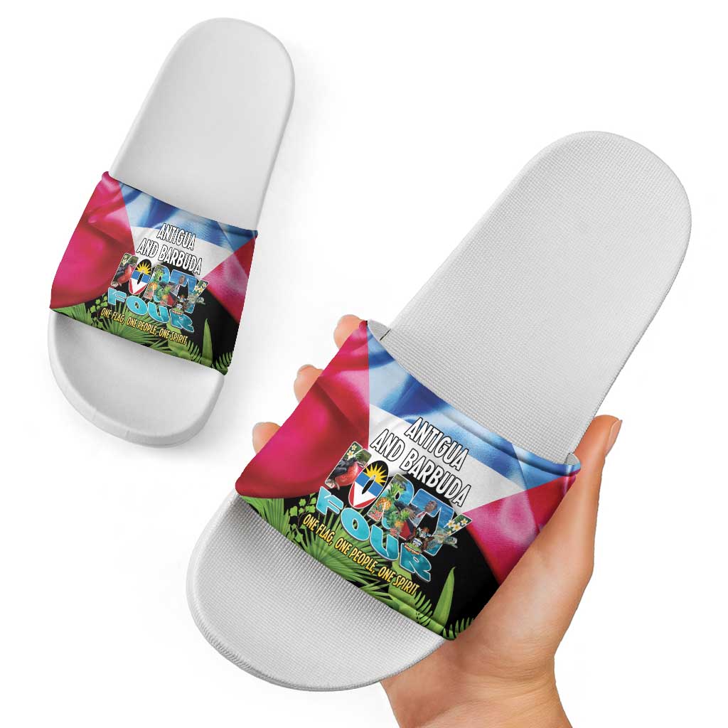 Antigua and Barbuda Independence Day Slide Sandals 44th Anniversary One Flag One People One Spirit LT14