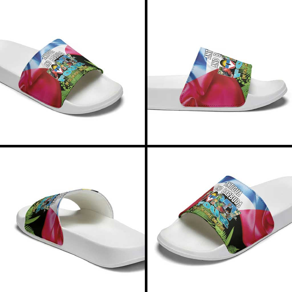 Antigua and Barbuda Independence Day Slide Sandals 44th Anniversary One Flag One People One Spirit LT14