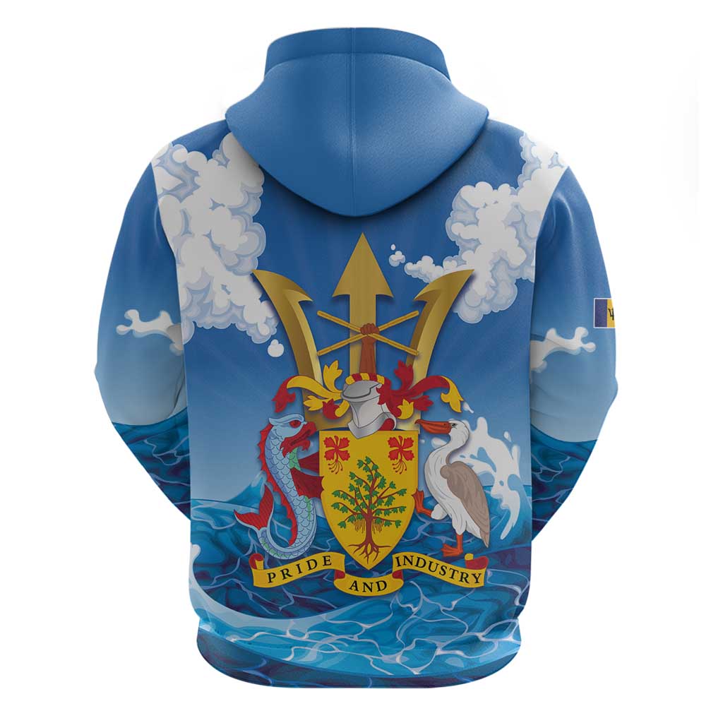 Barbados Independence Day Hoodie Gold Trident and Flying Fish LT14
