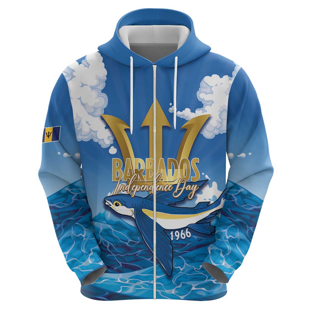 Barbados Independence Day Hoodie Gold Trident and Flying Fish LT14