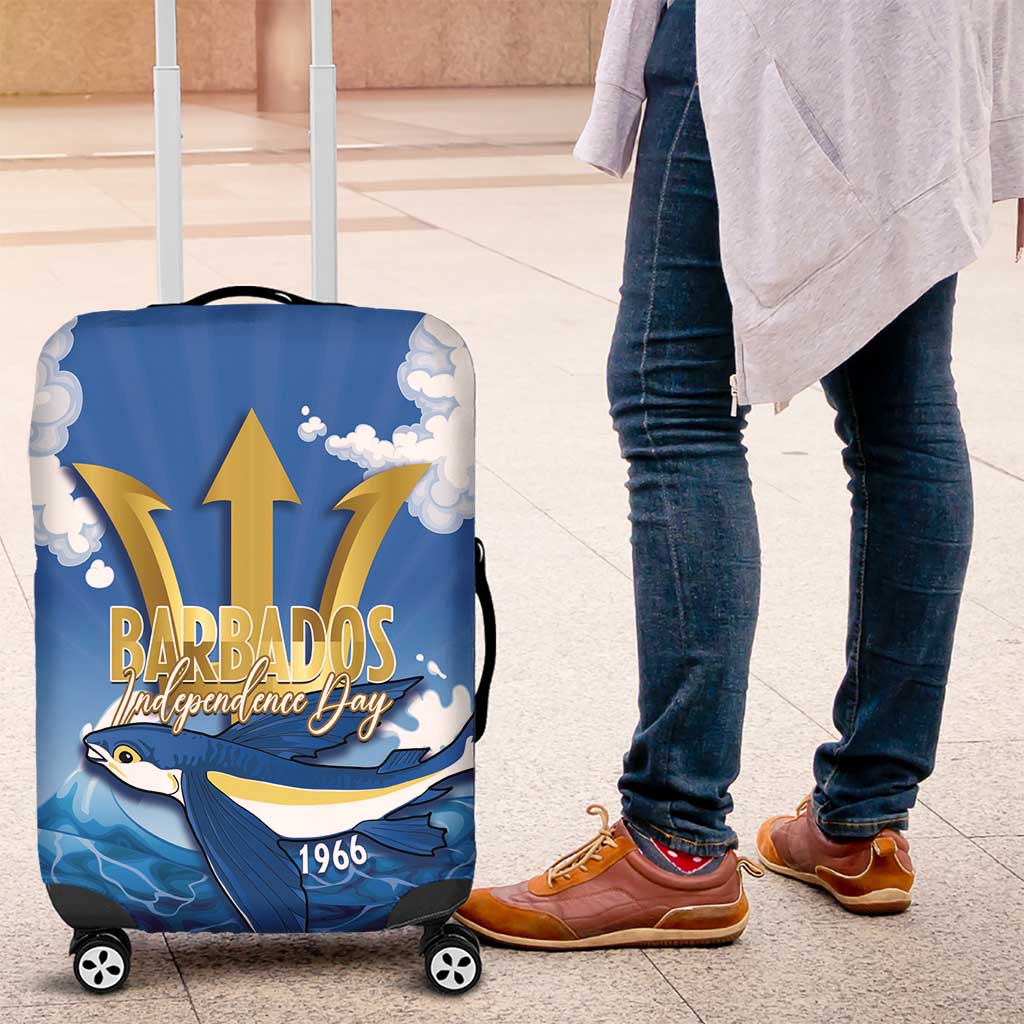 Barbados Independence Day Luggage Cover Gold Trident and Flying Fish LT14