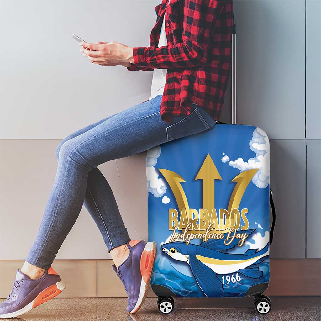 Barbados Independence Day Luggage Cover Gold Trident and Flying Fish LT14