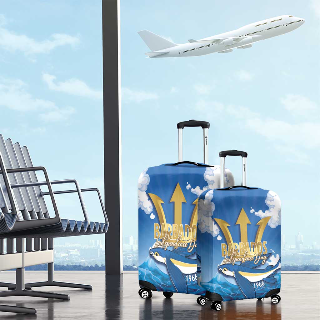 Barbados Independence Day Luggage Cover Gold Trident and Flying Fish LT14