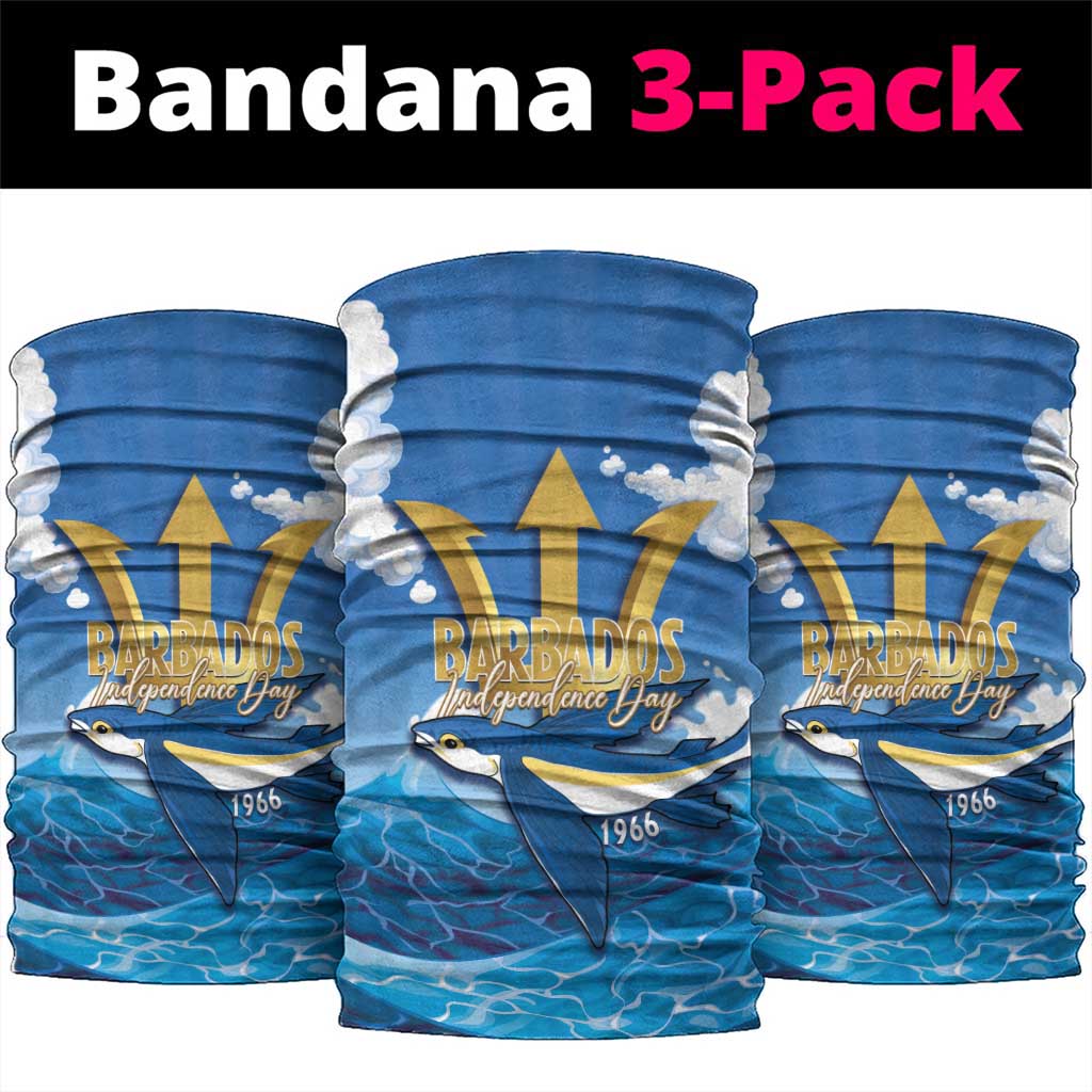Barbados Independence Day Neck Gaiter Gold Trident and Flying Fish LT14