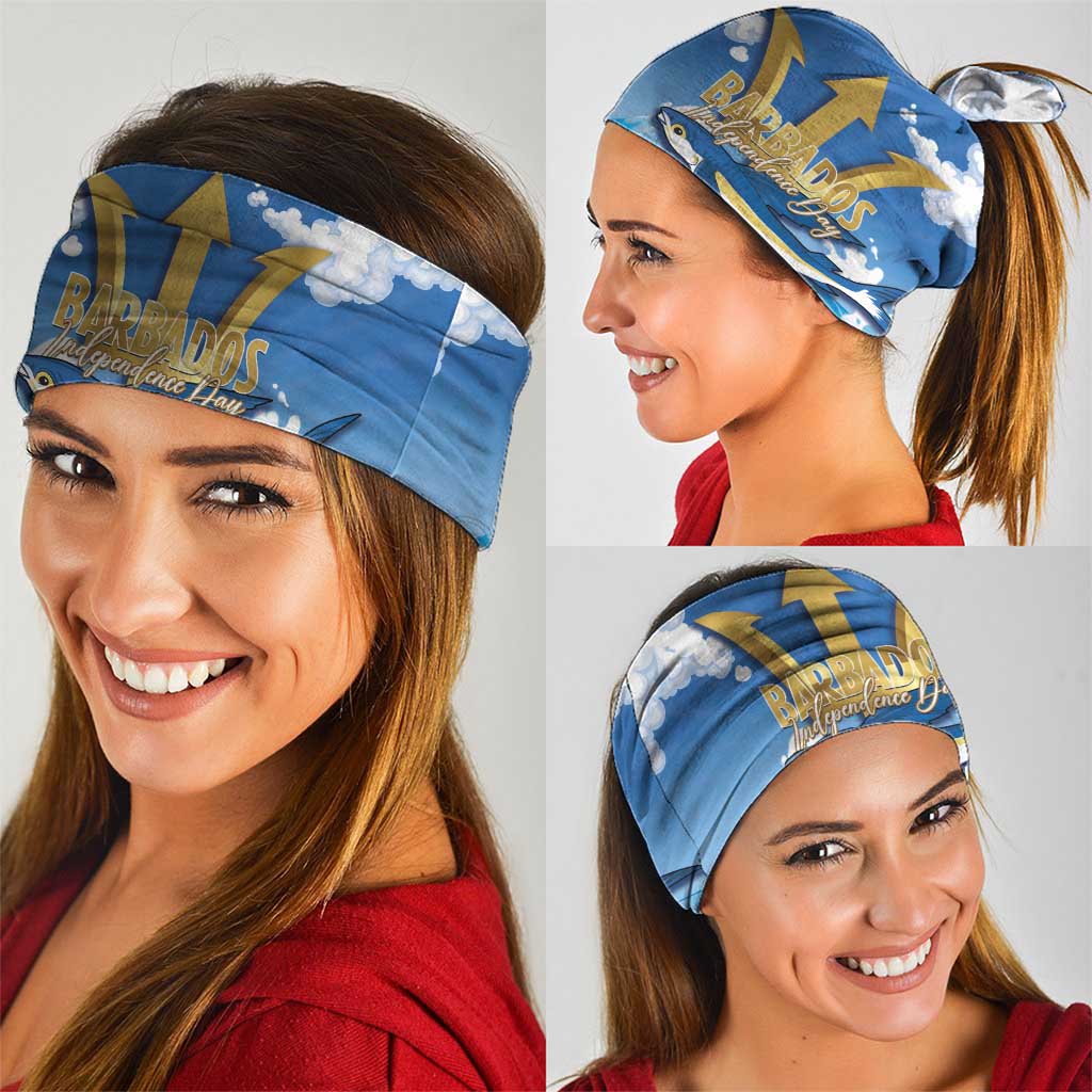 Barbados Independence Day Neck Gaiter Gold Trident and Flying Fish LT14