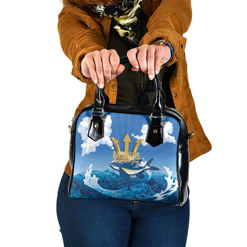 Barbados Independence Day Shoulder Handbag Gold Trident and Flying Fish LT14