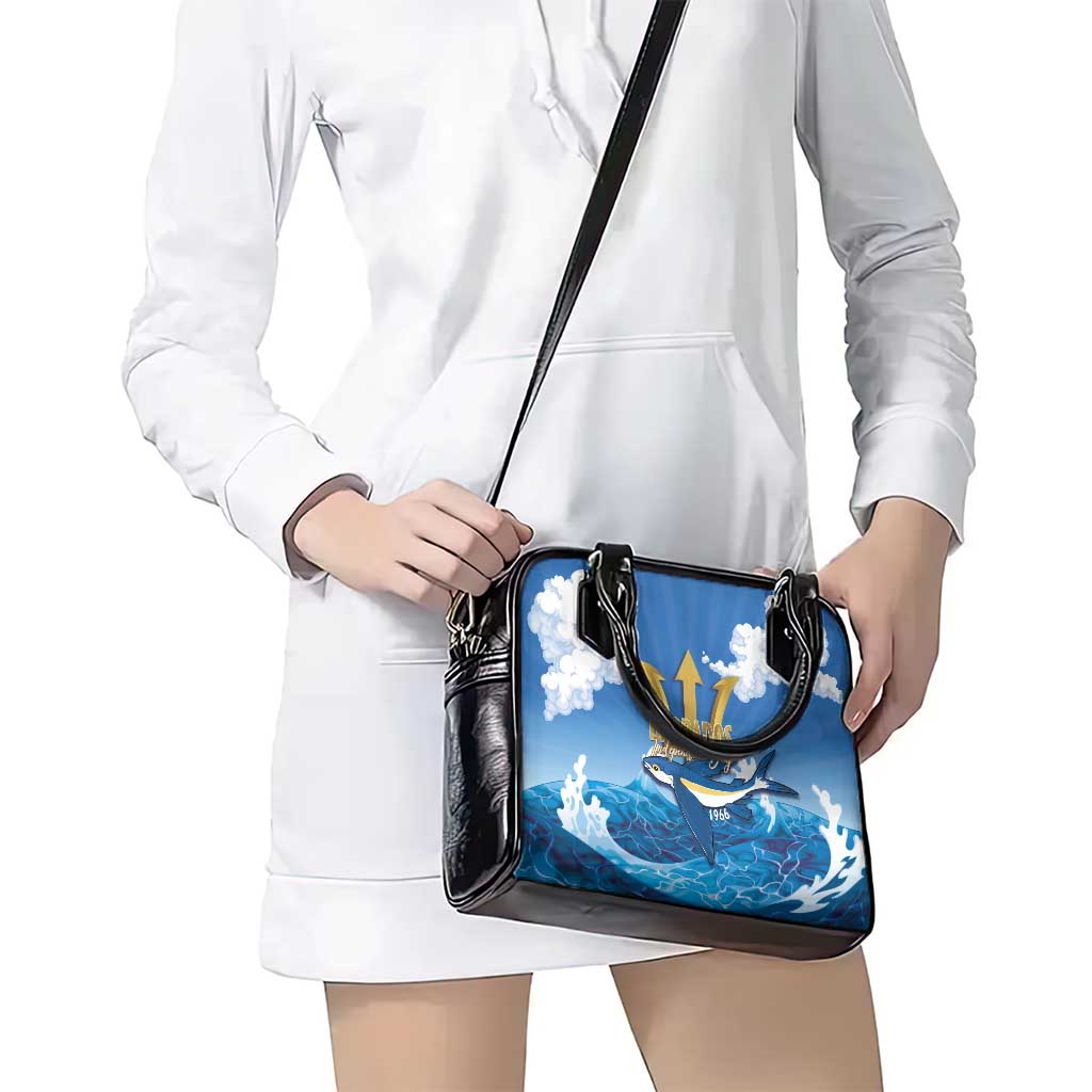Barbados Independence Day Shoulder Handbag Gold Trident and Flying Fish LT14