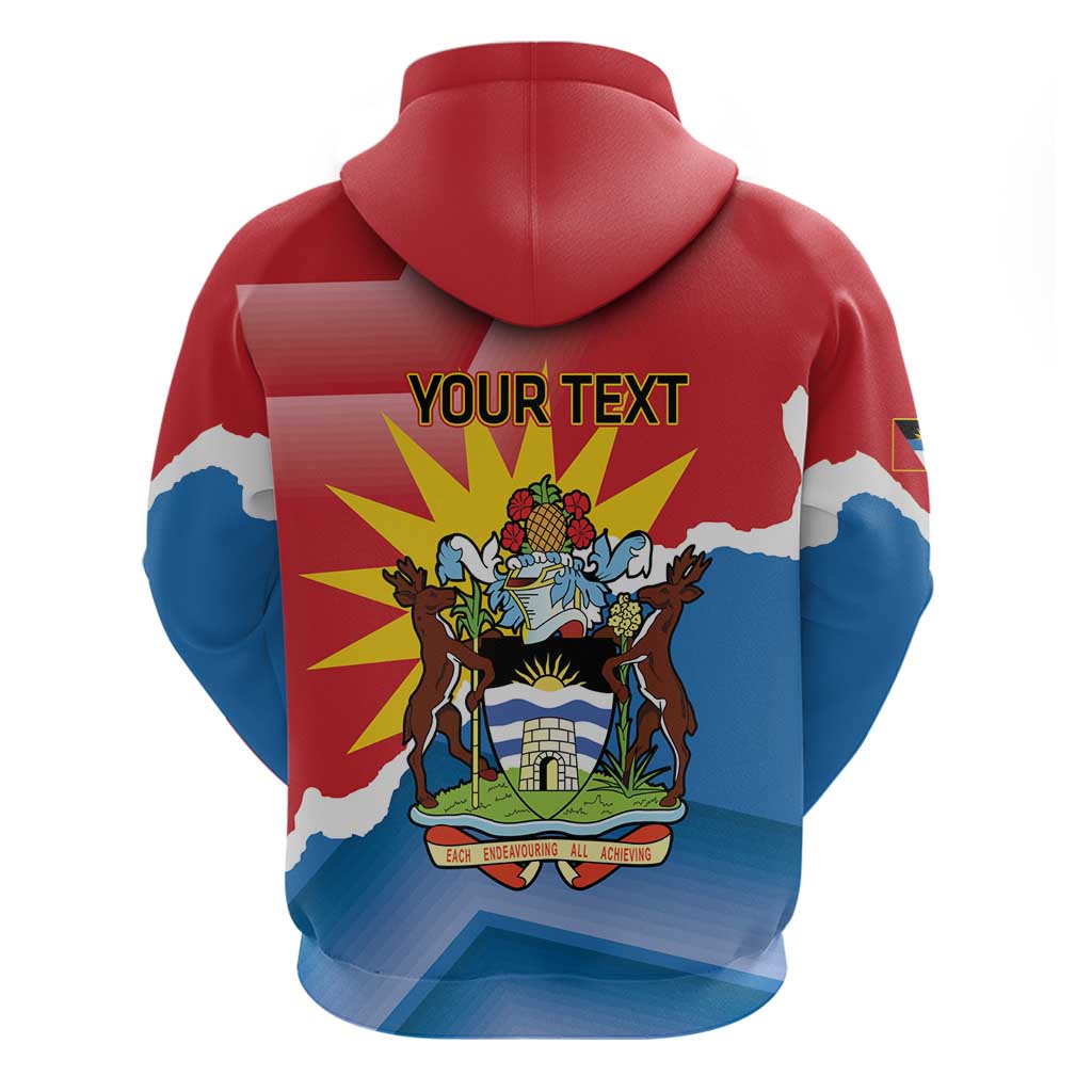 Personalised Antigua and Barbuda Independence Day Hoodie Fallow Deer With Flag LT14