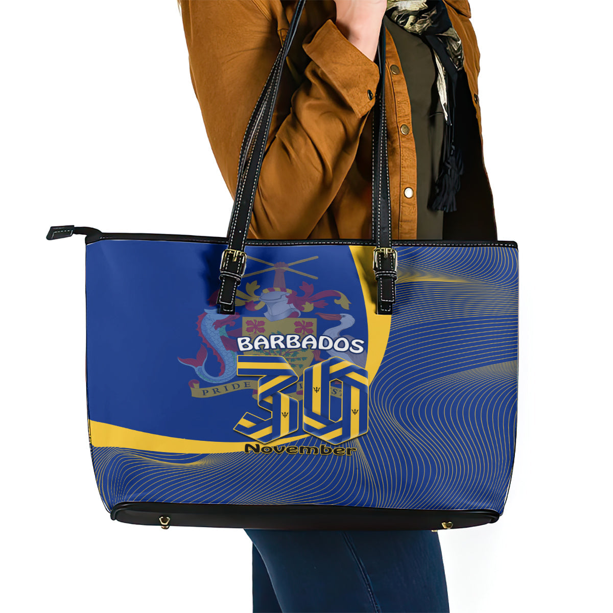 Barbados Independence Day Leather Tote Bag 30 November Happy Anniversary Barbadian LT14