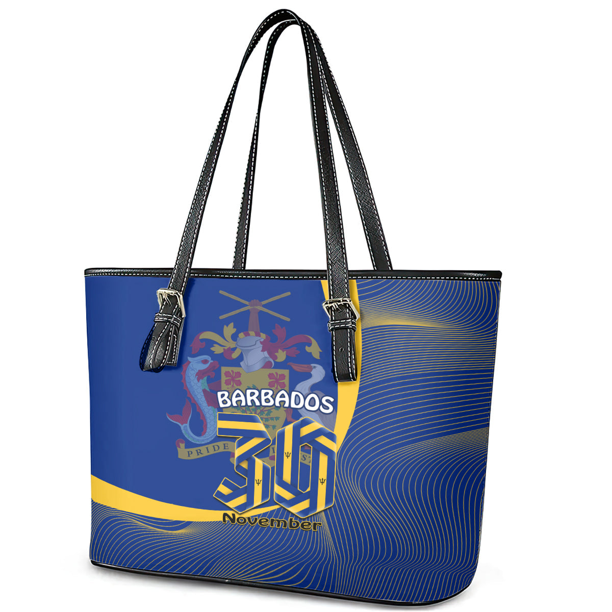 Barbados Independence Day Leather Tote Bag 30 November Happy Anniversary Barbadian LT14