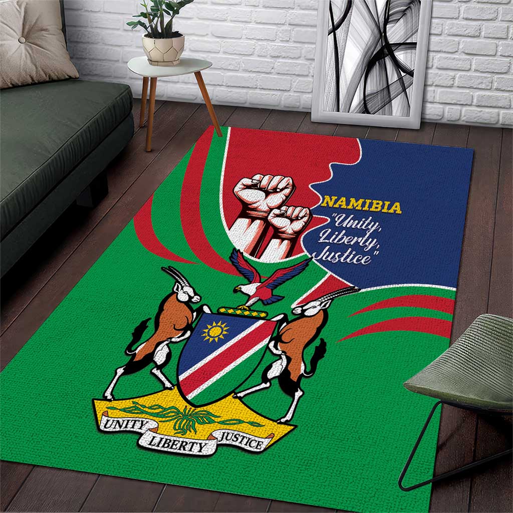 Namibia Independence Day Area Rug Coat Of Arms Curve Style LT14