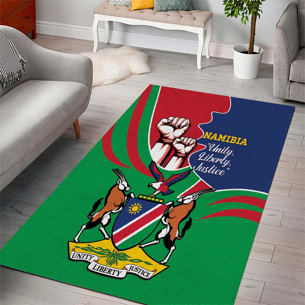 Namibia Independence Day Area Rug Coat Of Arms Curve Style LT14