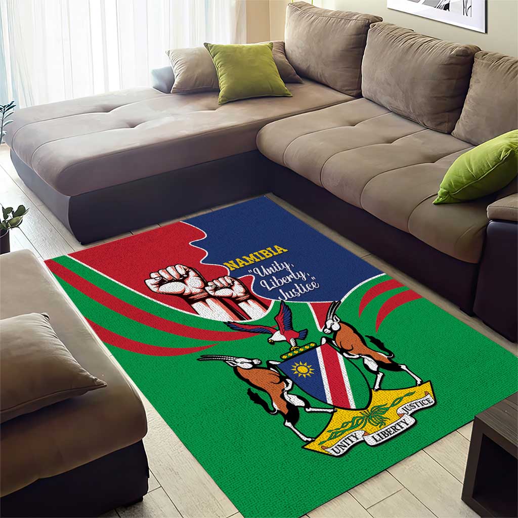 Namibia Independence Day Area Rug Coat Of Arms Curve Style LT14