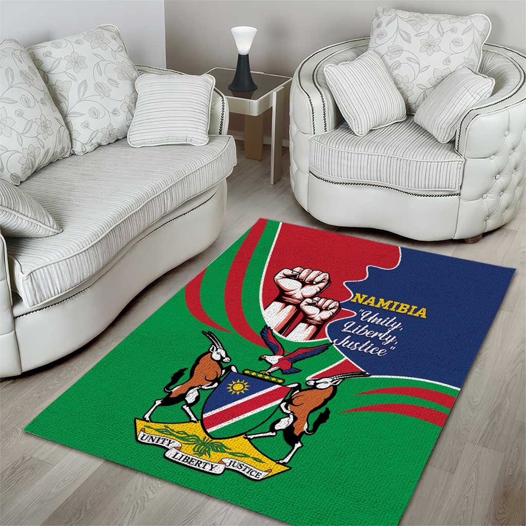 Namibia Independence Day Area Rug Coat Of Arms Curve Style LT14