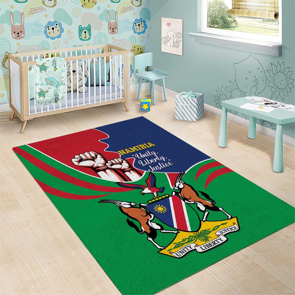 Namibia Independence Day Area Rug Coat Of Arms Curve Style LT14