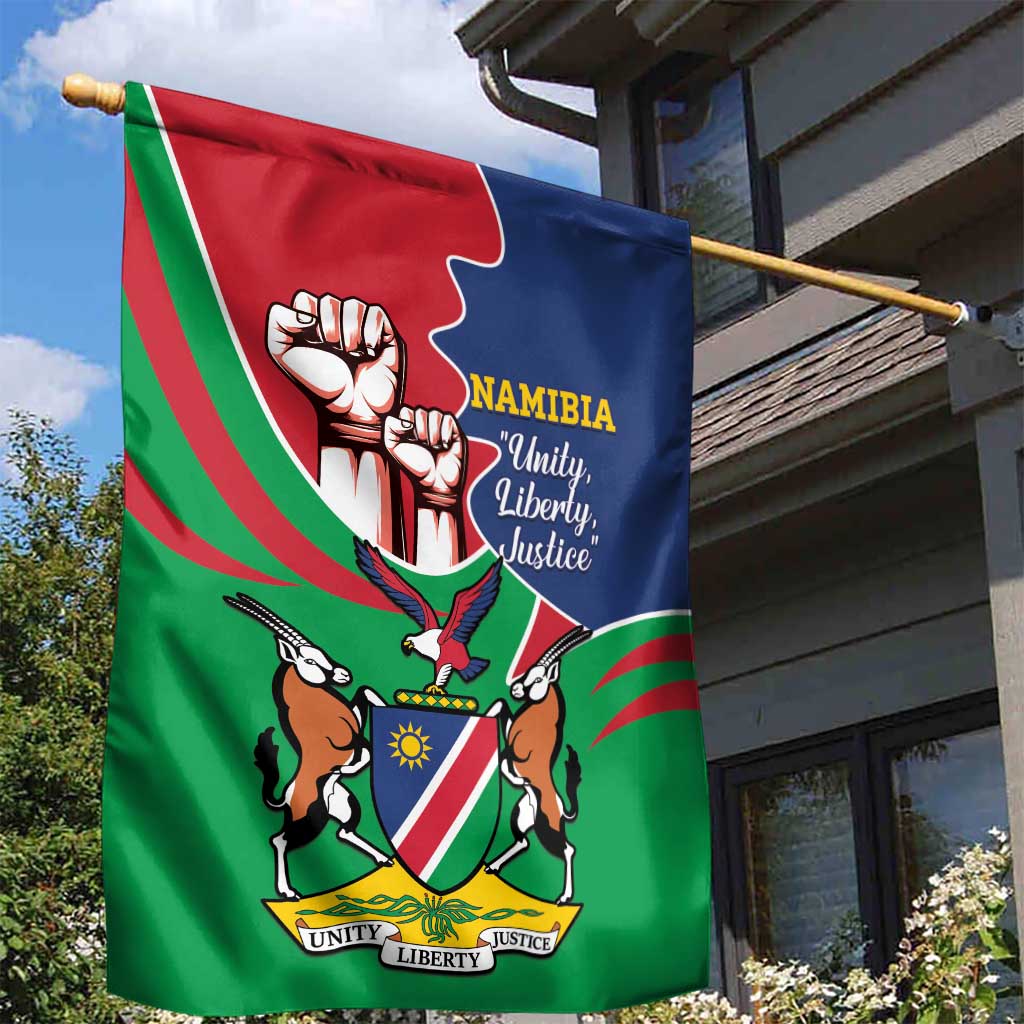 Namibia Independence Day Garden Flag Coat Of Arms Curve Style LT14