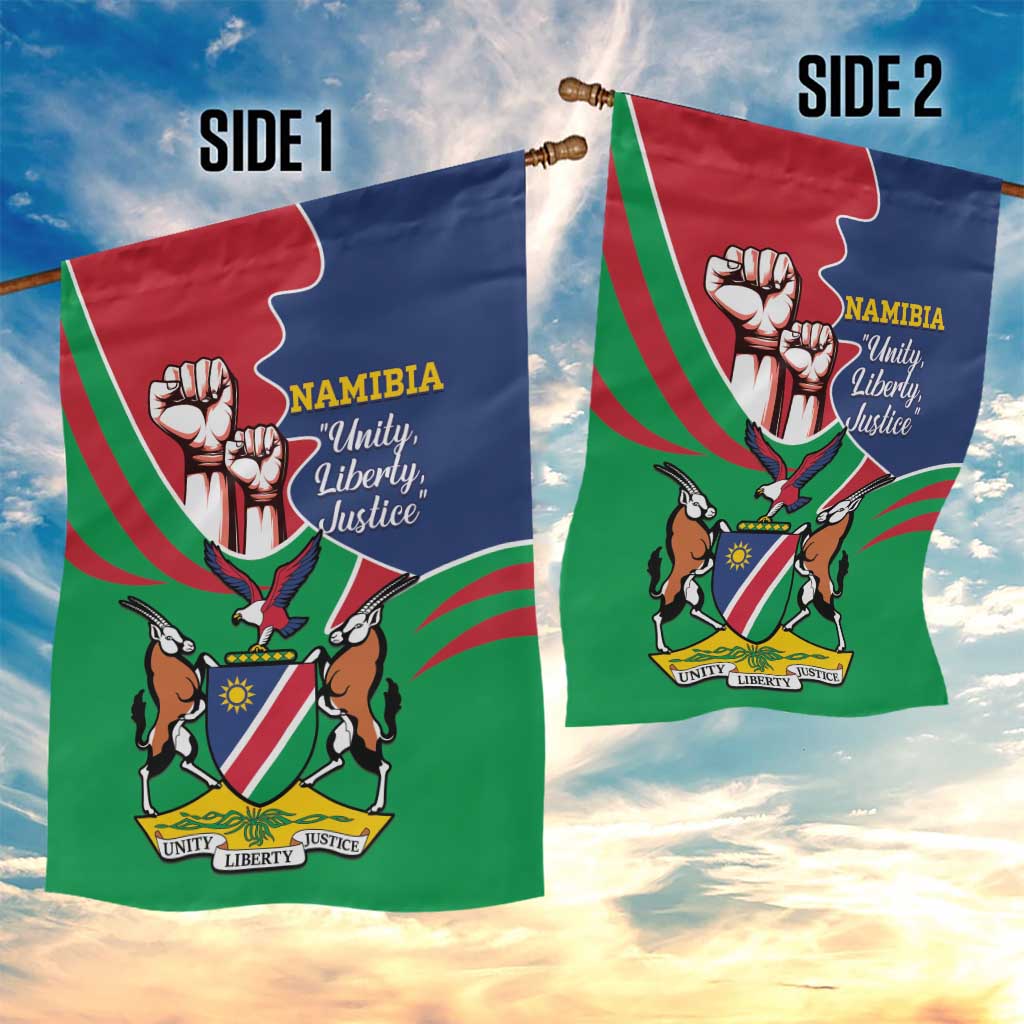 Namibia Independence Day Garden Flag Coat Of Arms Curve Style LT14