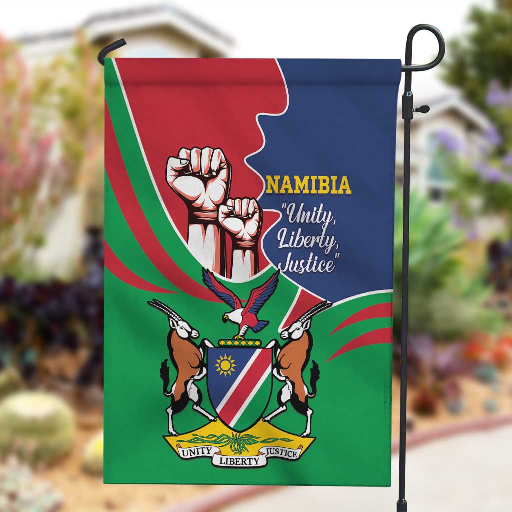 Namibia Independence Day Garden Flag Coat Of Arms Curve Style LT14