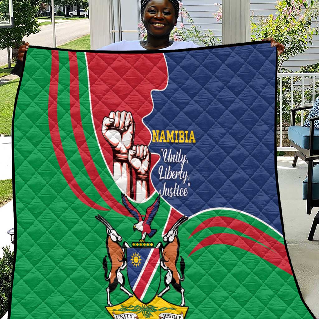 Namibia Independence Day Quilt Coat Of Arms Curve Style LT14