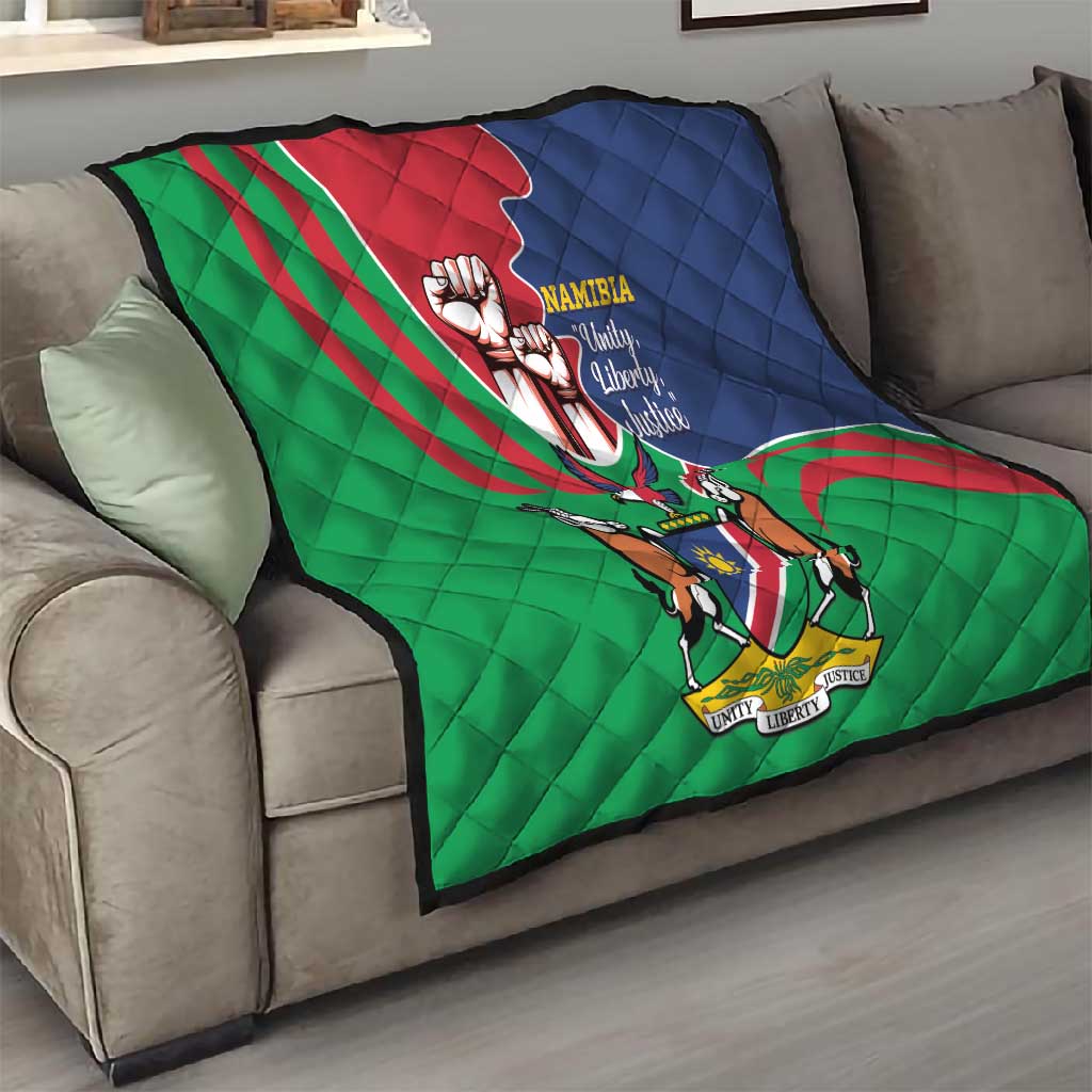 Namibia Independence Day Quilt Coat Of Arms Curve Style LT14
