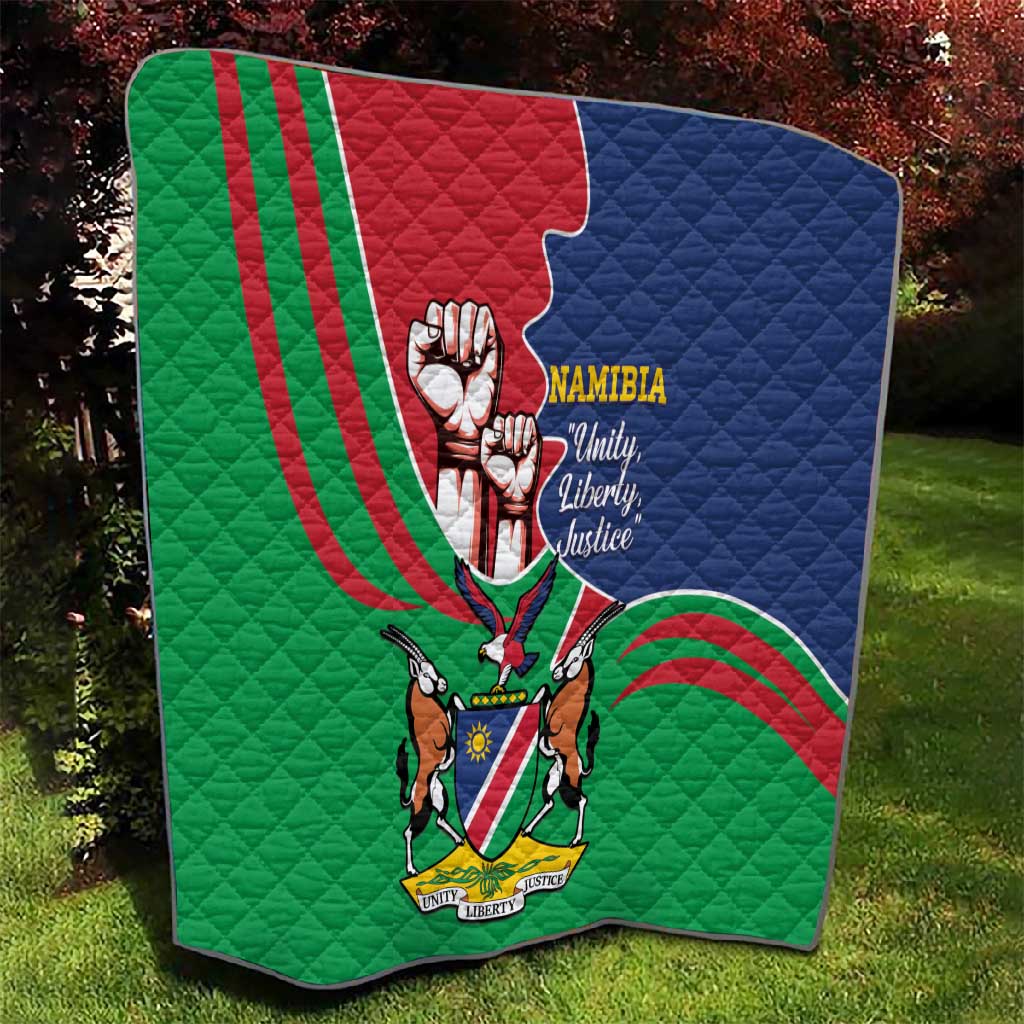 Namibia Independence Day Quilt Coat Of Arms Curve Style LT14