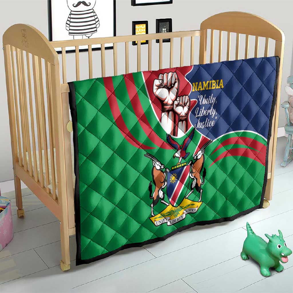 Namibia Independence Day Quilt Coat Of Arms Curve Style LT14