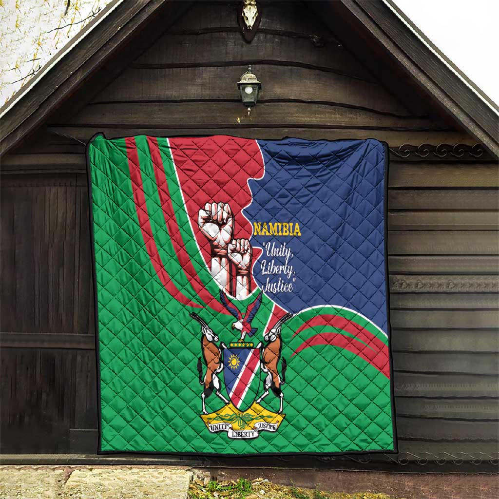 Namibia Independence Day Quilt Coat Of Arms Curve Style LT14