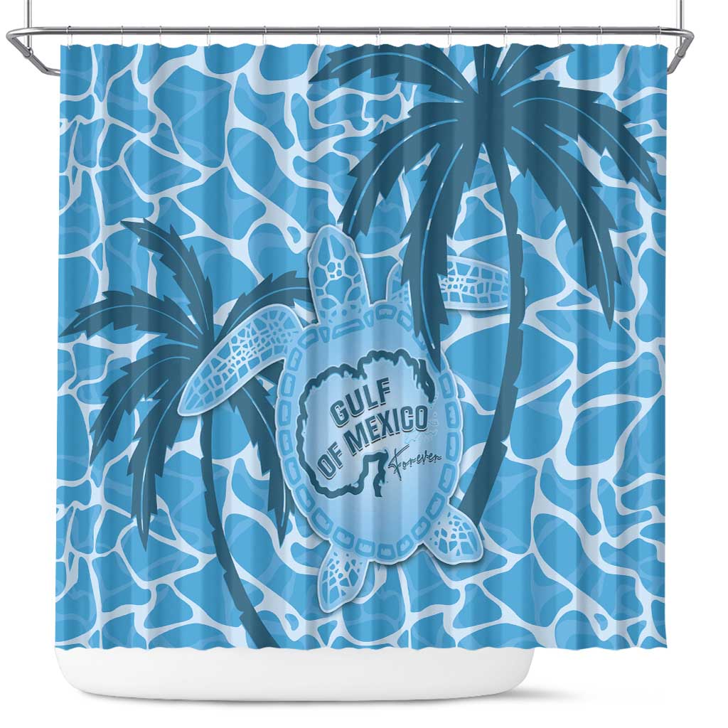Gulf of Mexico Forever Shower Curtain Mexican Turtle Blue Version LT14