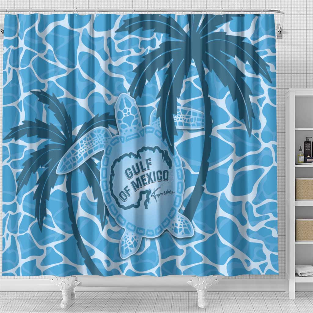Gulf of Mexico Forever Shower Curtain Mexican Turtle Blue Version LT14