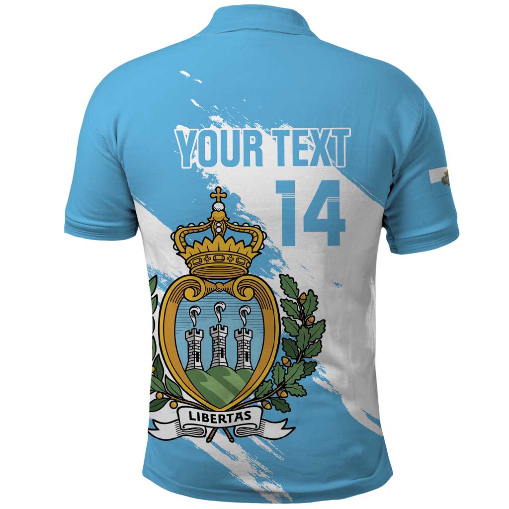 Custom San Marino Football Polo Shirt Come On La Serenissima LT14