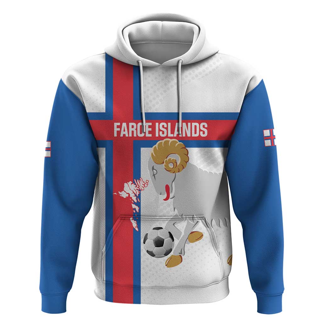 Custom Faroe Islands Football Hoodie Coat Of Arms Flag Style LT14