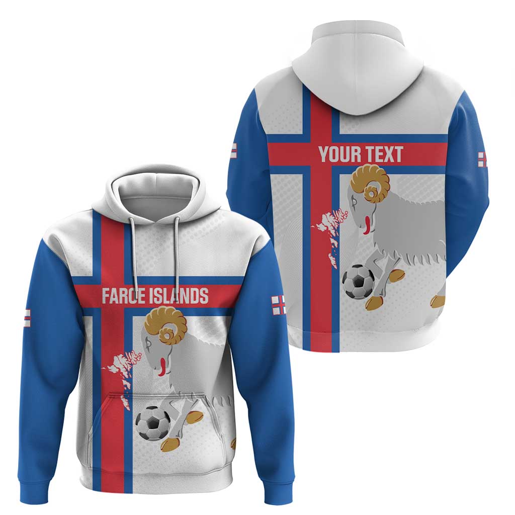 Custom Faroe Islands Football Hoodie Coat Of Arms Flag Style LT14