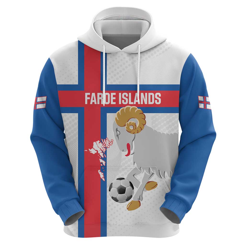 Custom Faroe Islands Football Hoodie Coat Of Arms Flag Style LT14