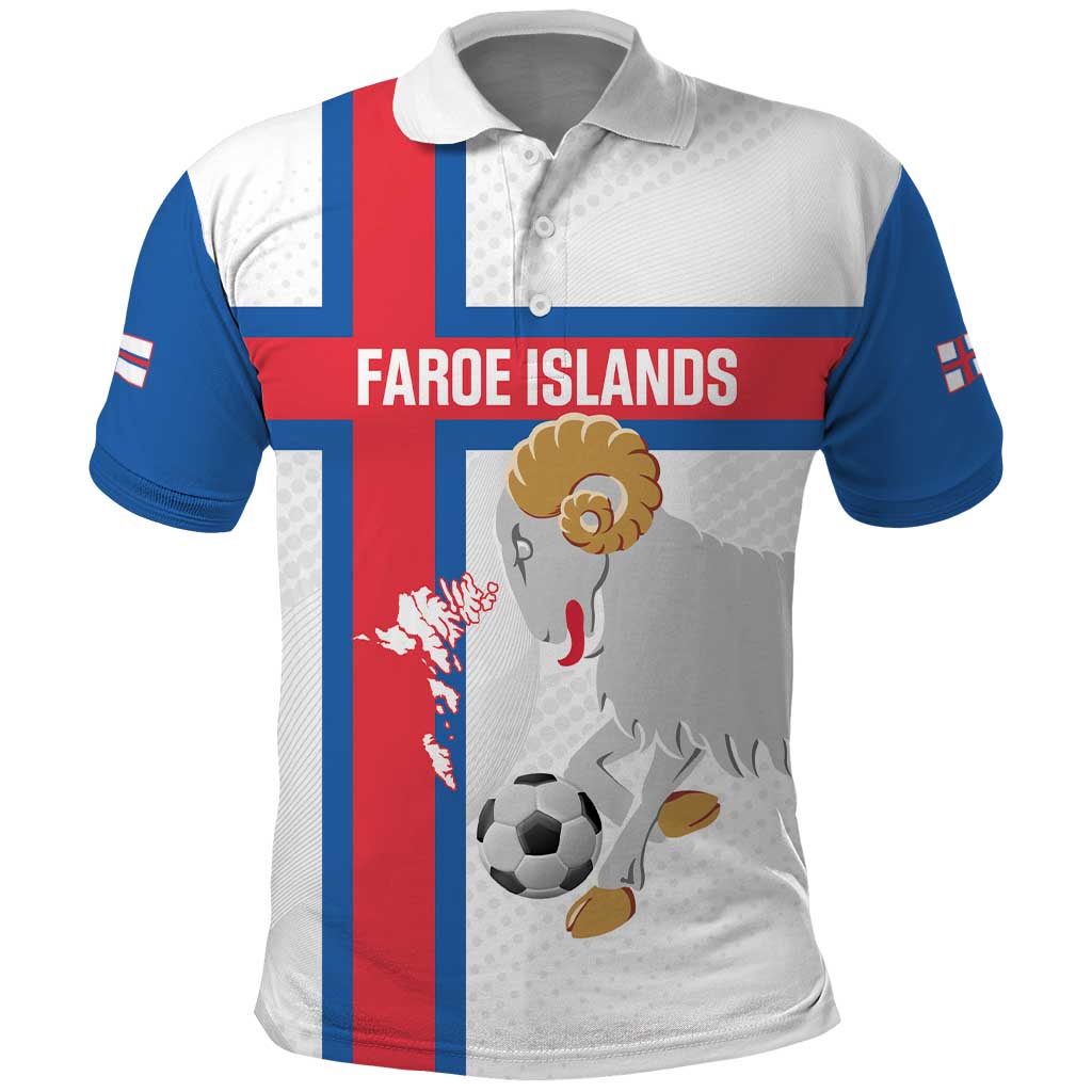 Custom Faroe Islands Football Polo Shirt Coat Of Arms Flag Style LT14