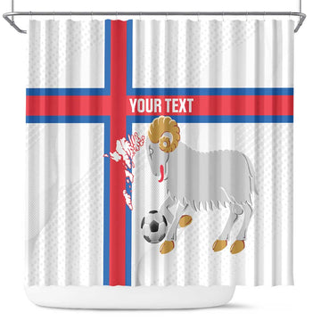 Custom Faroe Islands Football Shower Curtain Coat Of Arms Flag Style LT14