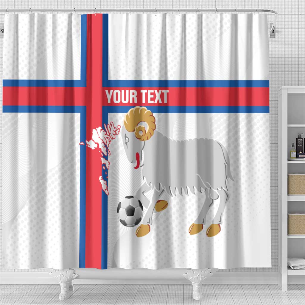 Custom Faroe Islands Football Shower Curtain Coat Of Arms Flag Style LT14