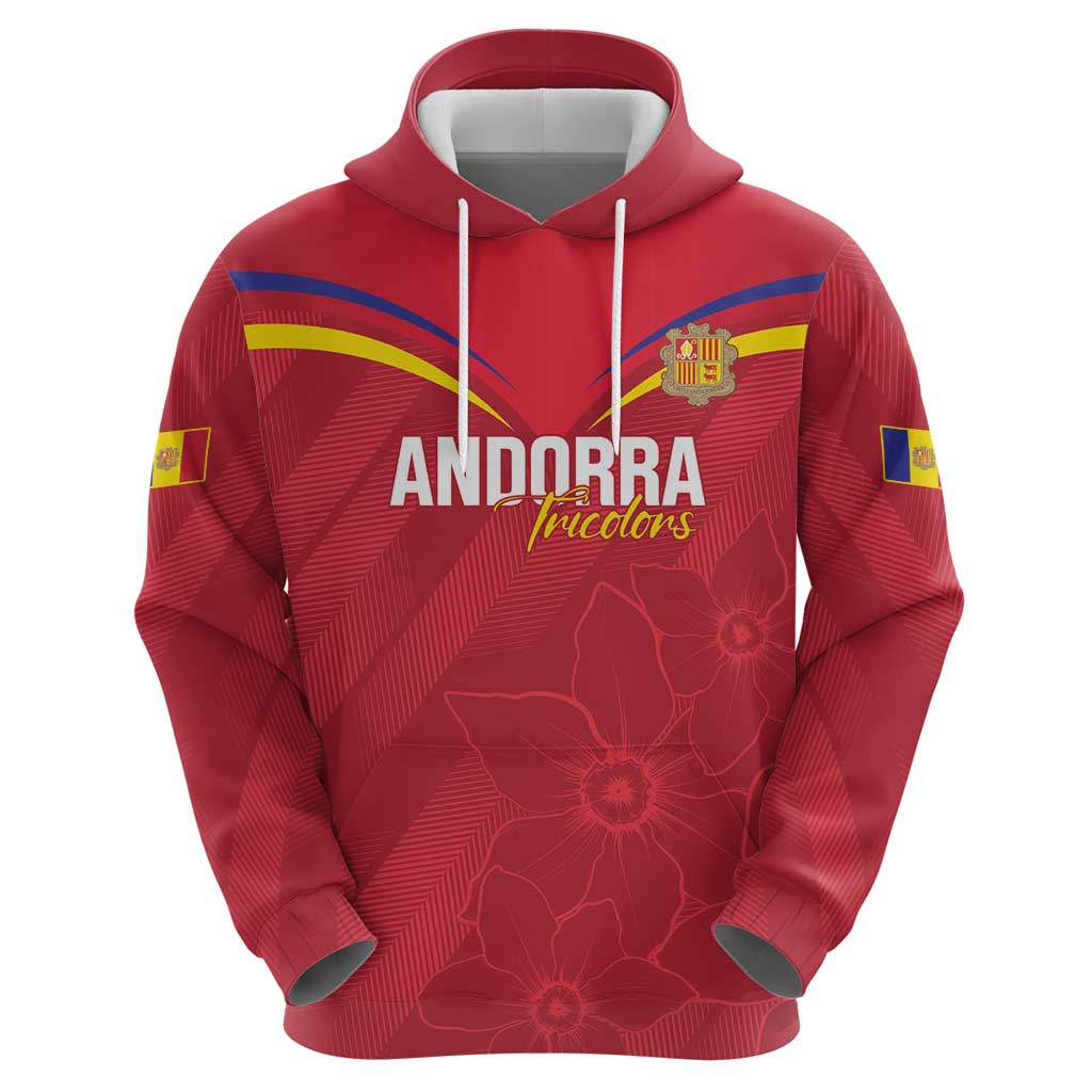 Custom Andorra Football Hoodie Come On Tricolors Poet's Narcissus LT14