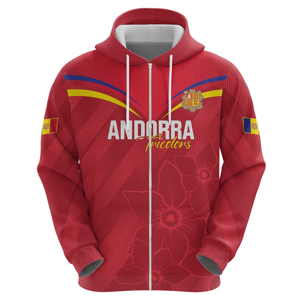 Custom Andorra Football Hoodie Come On Tricolors Poet's Narcissus LT14