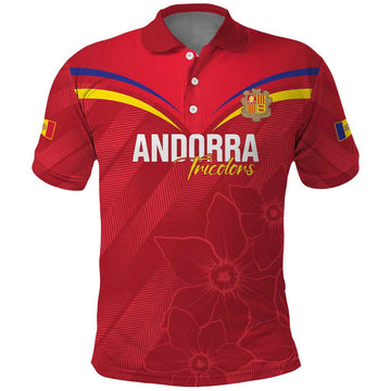 Custom Andorra Football Polo Shirt Come On Tricolors Poet's Narcissus LT14