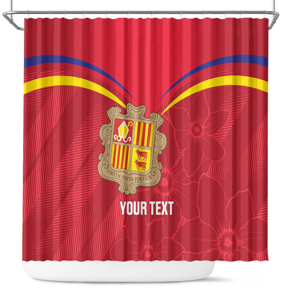 Custom Andorra Football Shower Curtain Come On Tricolors Poet's Narcissus LT14